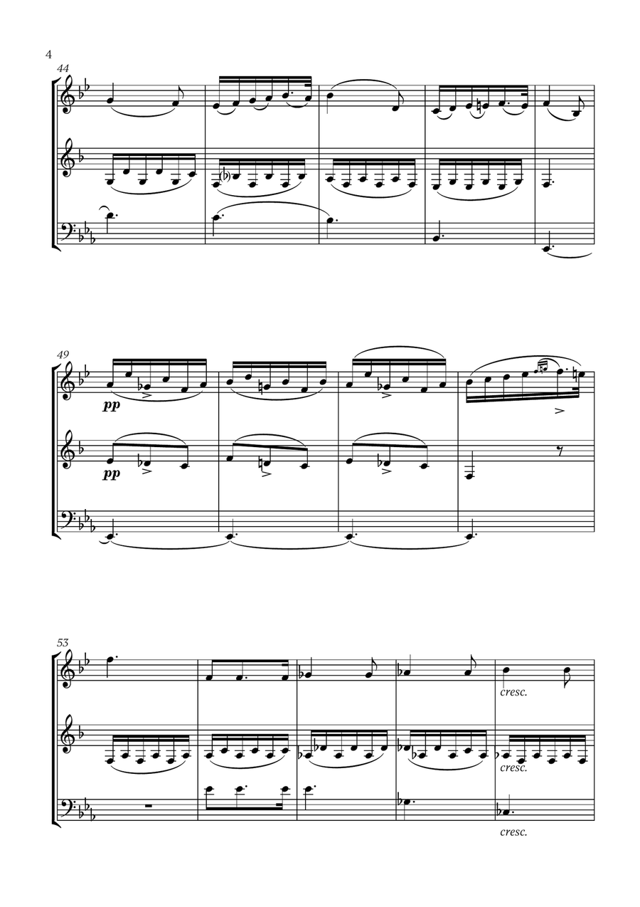Schubert - Du bist die Ruh (for French Horn, Clarinet and Trombone) Small Ensemble scores gallery preview page 4