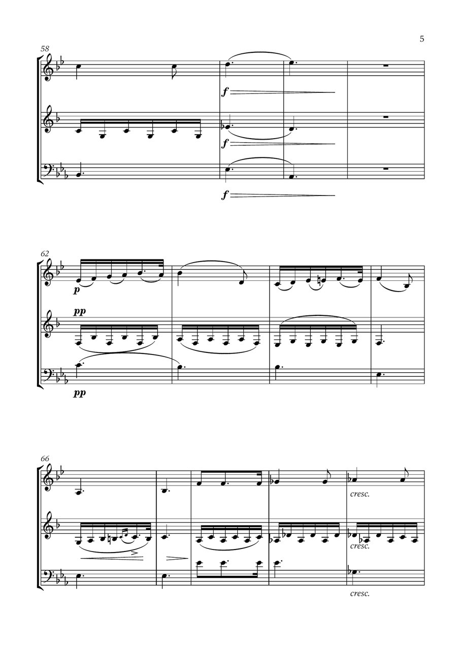 Schubert - Du bist die Ruh (for French Horn, Clarinet and Trombone) Small Ensemble scores gallery preview page 5