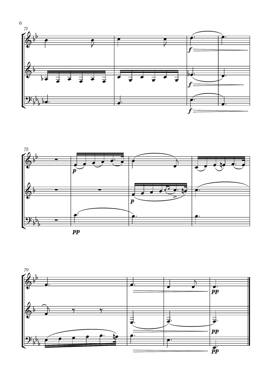 Schubert - Du bist die Ruh (for French Horn, Clarinet and Trombone) Small Ensemble scores gallery preview page 6