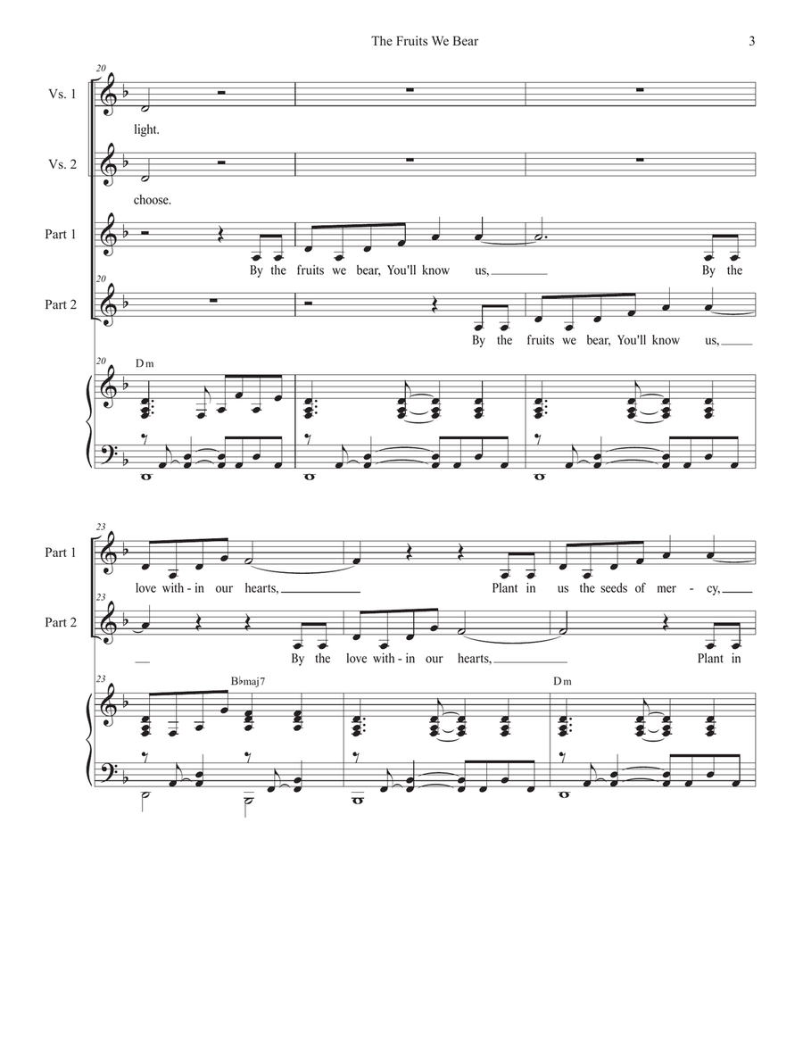 The Fruits We Bear (2-part choir) 2-Part scores gallery preview page 3