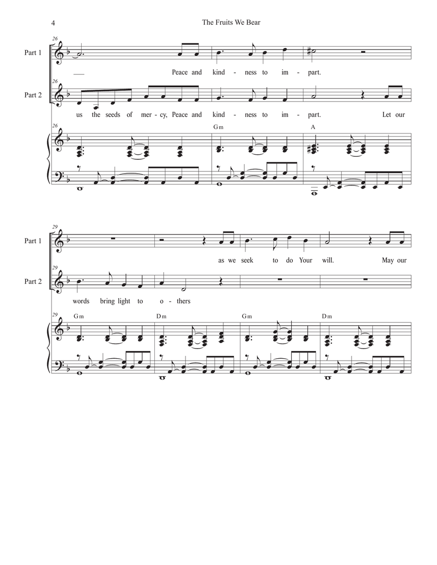 The Fruits We Bear (2-part choir) 2-Part scores gallery preview page 4