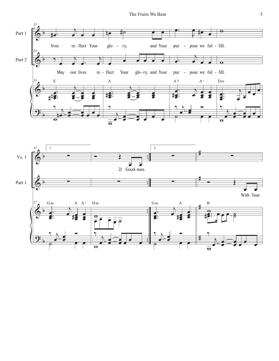 The Fruits We Bear (2-part choir) 2-Part scores gallery preview page 5