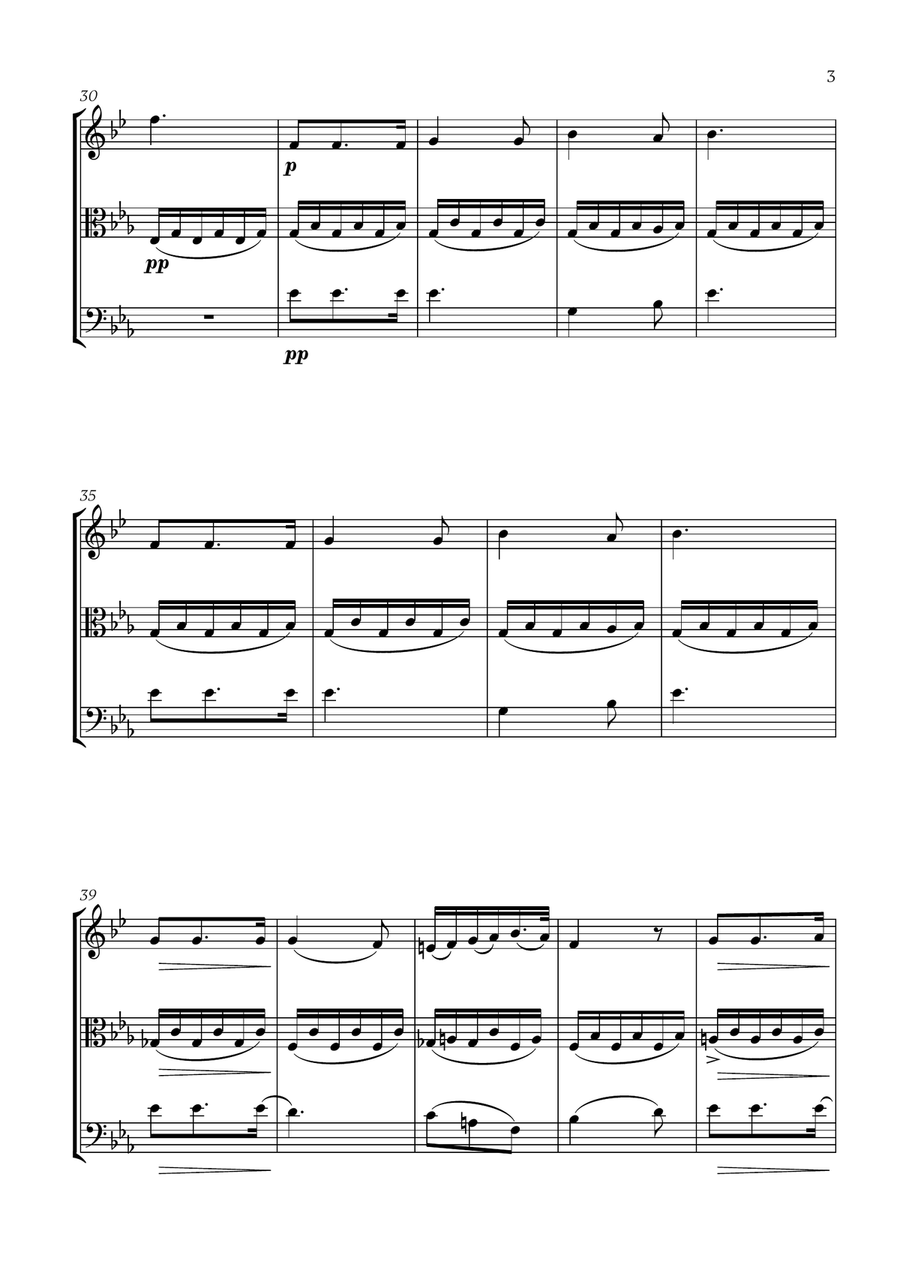 Schubert - Du bist die Ruh (for French Horn, Viola and Trombone) Small Ensemble scores gallery preview page 3
