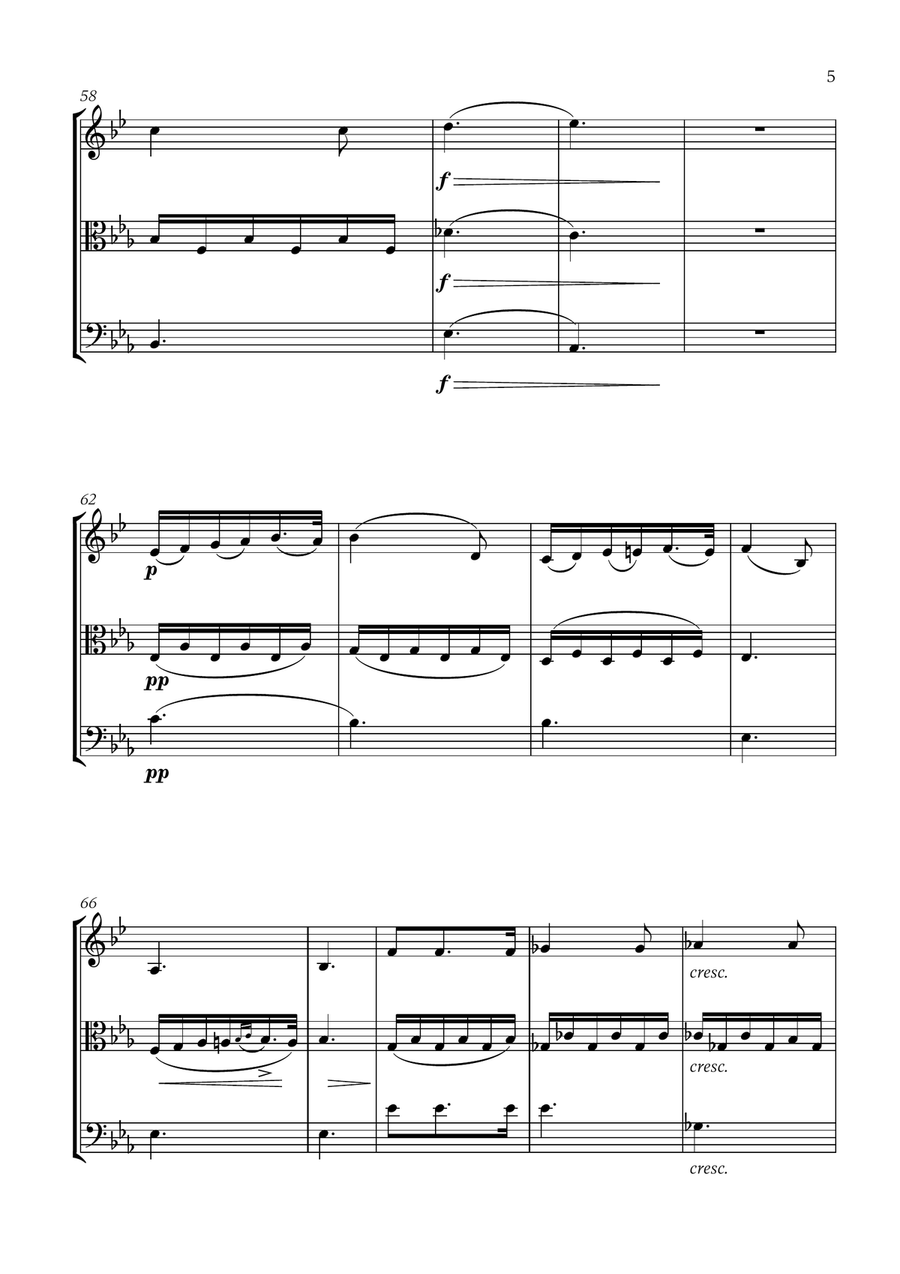Schubert - Du bist die Ruh (for French Horn, Viola and Trombone) Small Ensemble scores gallery preview page 5