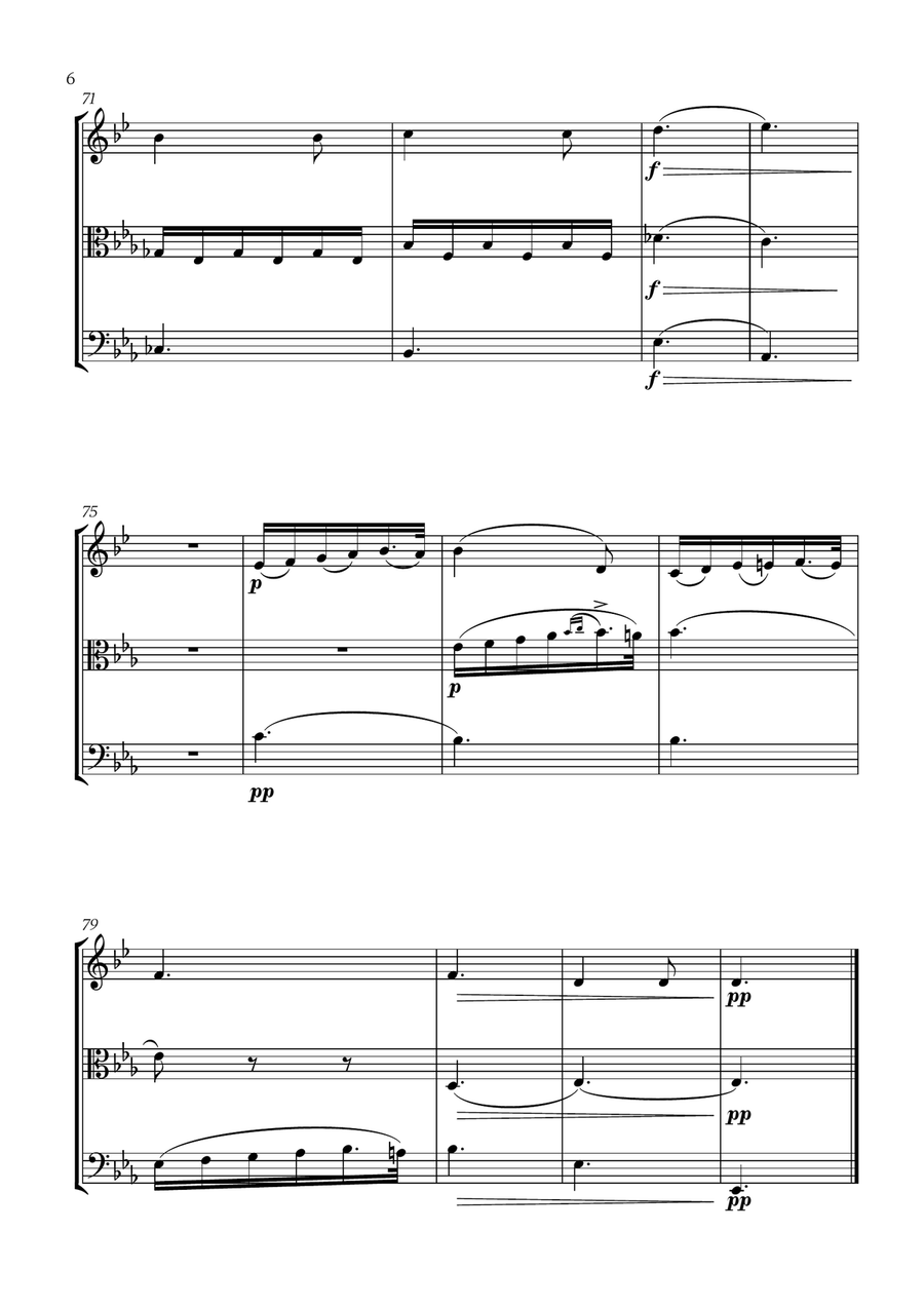 Schubert - Du bist die Ruh (for French Horn, Viola and Trombone) Small Ensemble scores gallery preview page 6