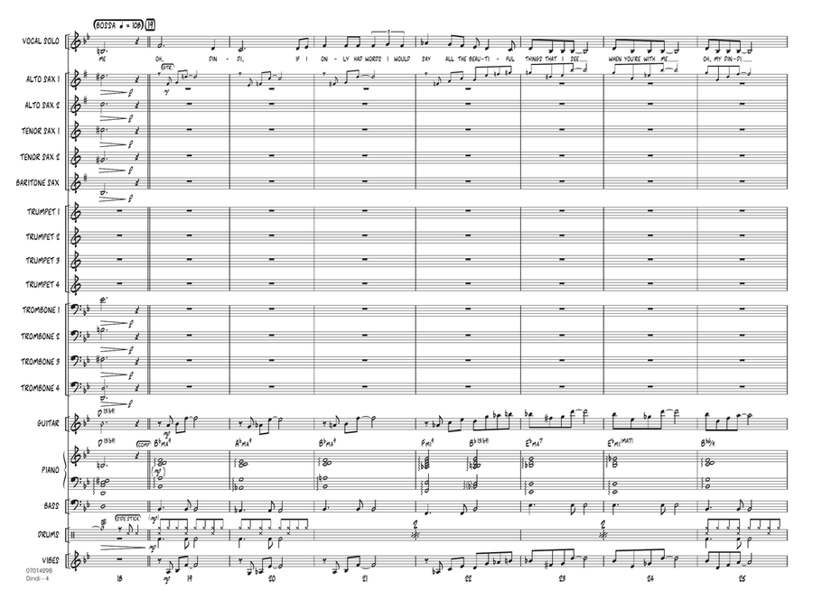 Dindi (arr. Rick Stitzel) - Conductor Score (Full Score) Jazz Ensemble scores gallery preview page 4