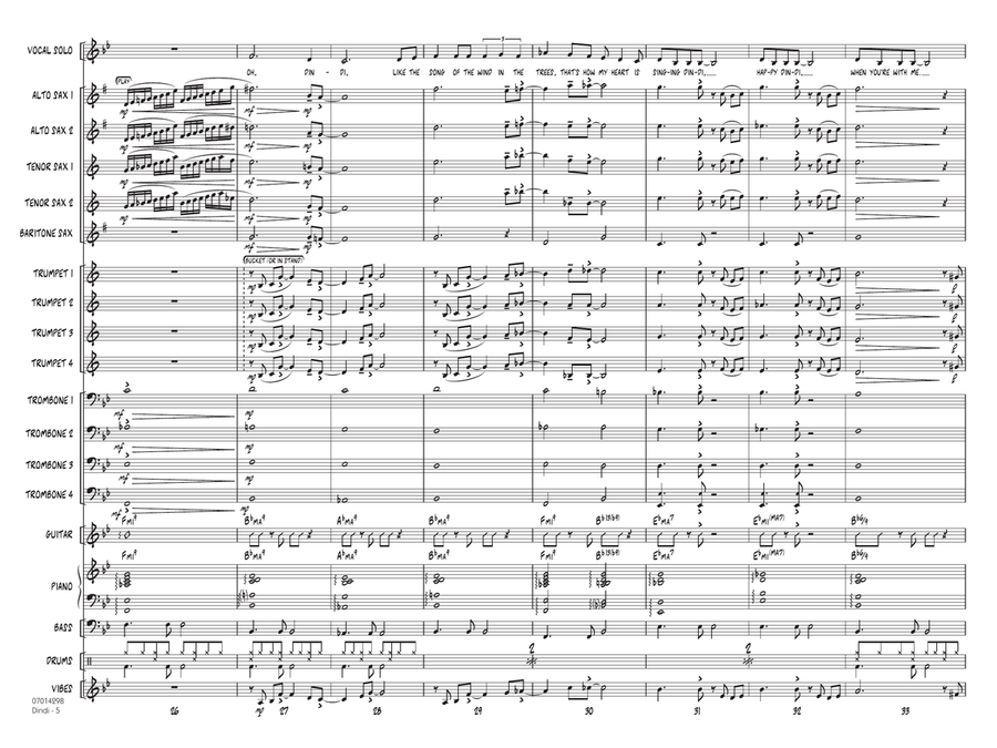Dindi (arr. Rick Stitzel) - Conductor Score (Full Score) Jazz Ensemble scores gallery preview page 5