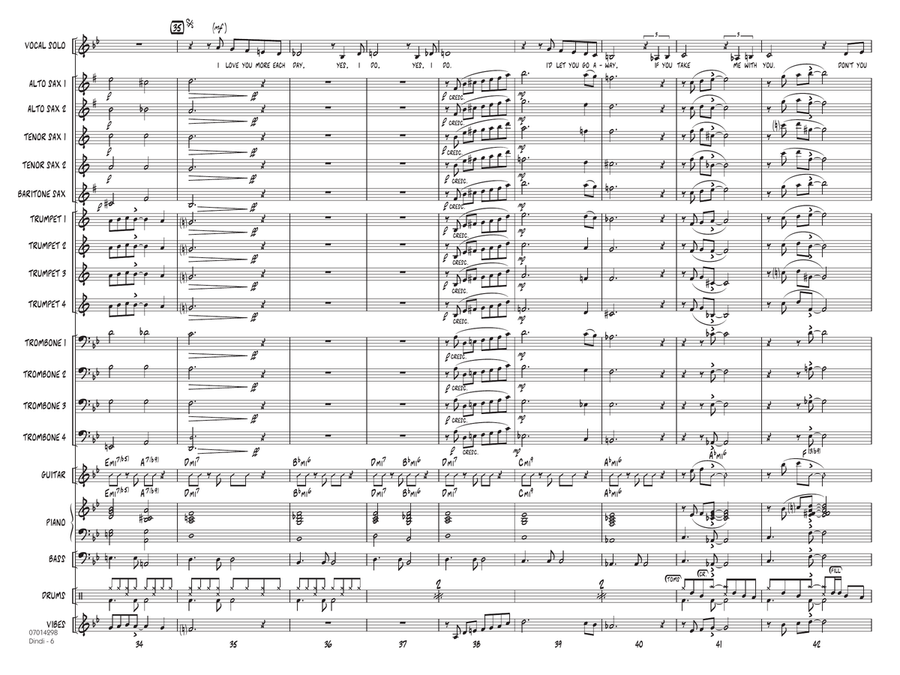 Dindi (arr. Rick Stitzel) - Conductor Score (Full Score) Jazz Ensemble scores gallery preview page 6