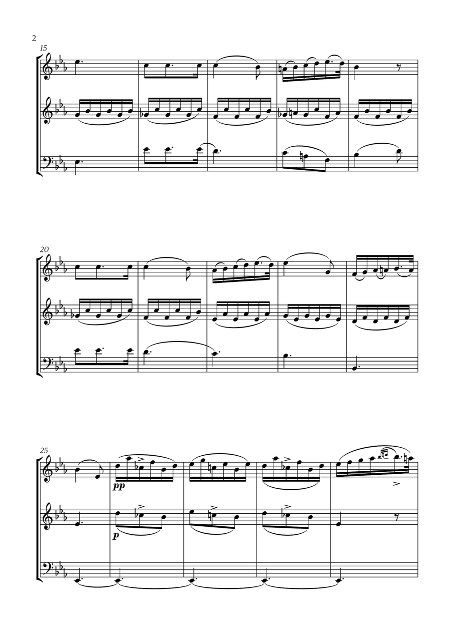 Schubert - Du bist die Ruh (for Oboe, Flute and Cello) Small Ensemble scores gallery preview page 2