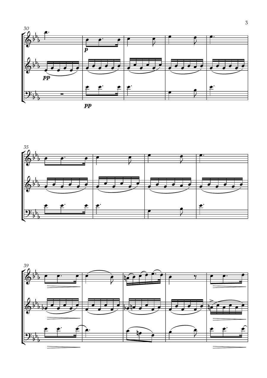 Schubert - Du bist die Ruh (for Oboe, Flute and Cello) Small Ensemble scores gallery preview page 3