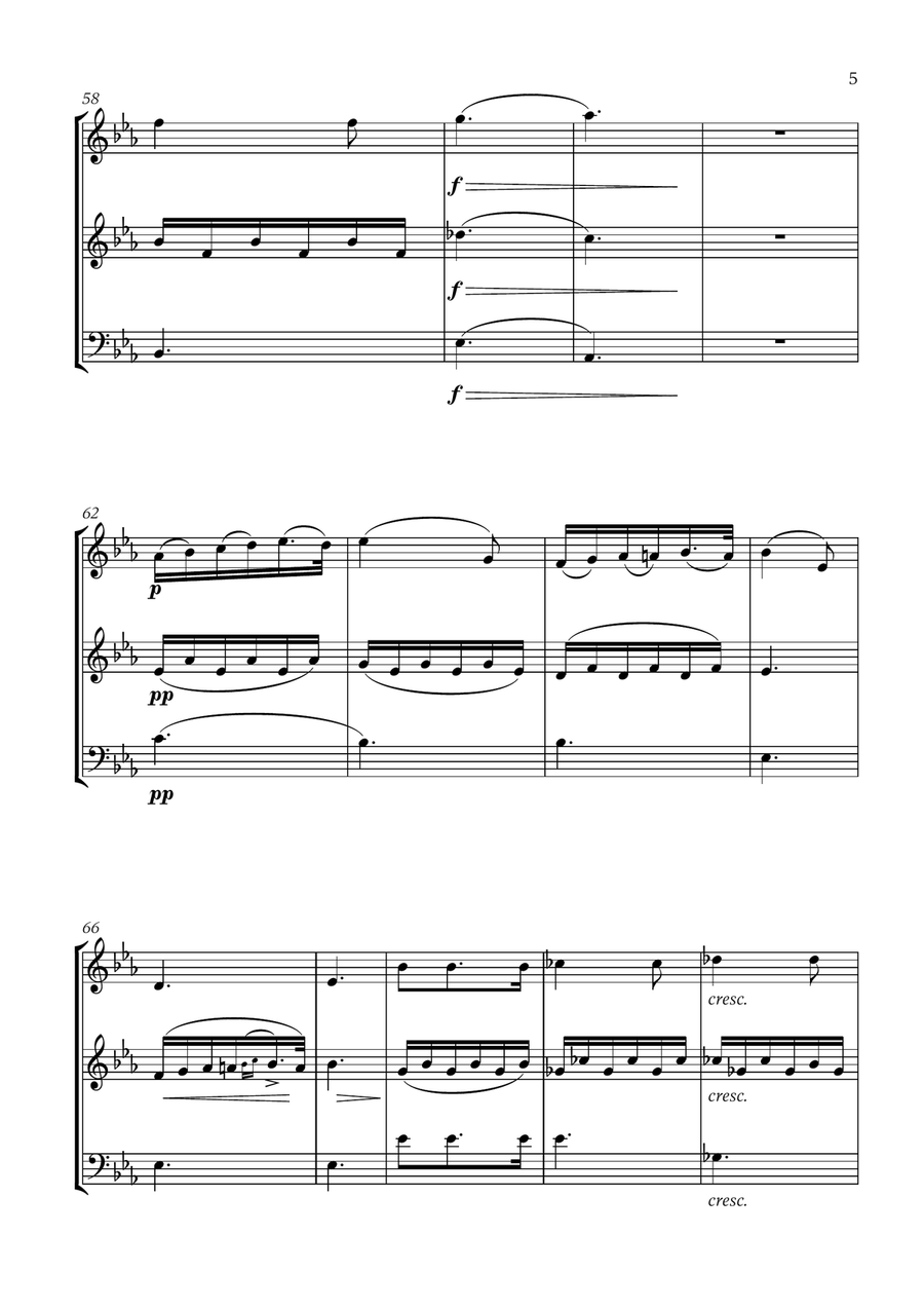 Schubert - Du bist die Ruh (for Oboe, Flute and Trombone) Small Ensemble scores gallery preview page 5