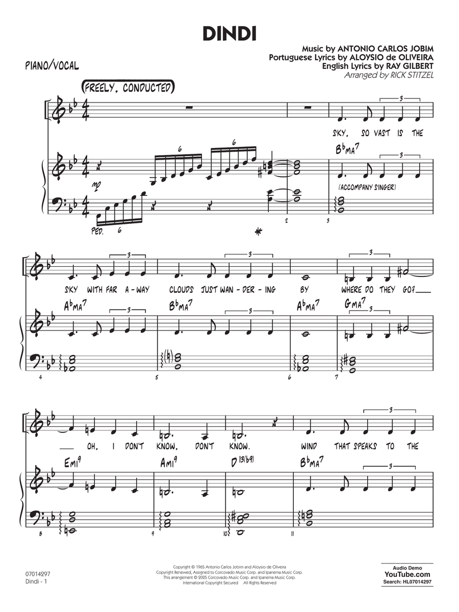 Dindi (arr. Rick Stitzel) - Piano/Vocal Jazz Ensemble scores gallery preview page 1
