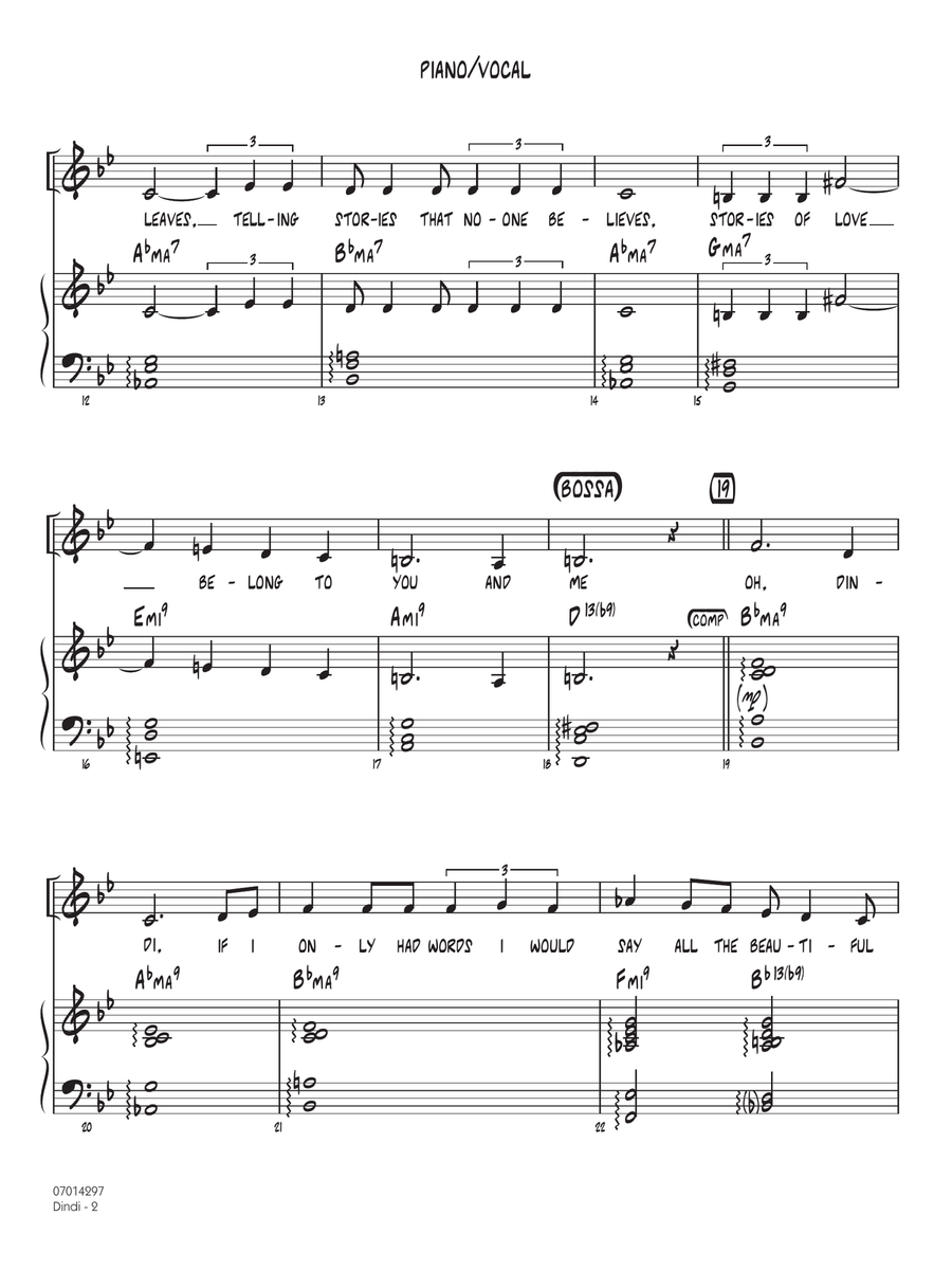 Dindi (arr. Rick Stitzel) - Piano/Vocal Jazz Ensemble scores gallery preview page 2