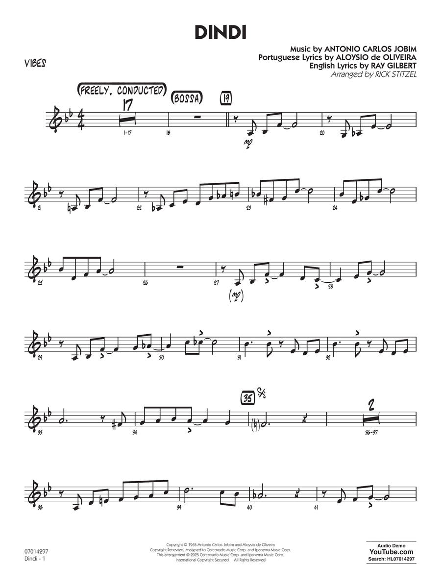 Dindi (arr. Rick Stitzel) - Vibes Jazz Ensemble scores gallery preview page 1