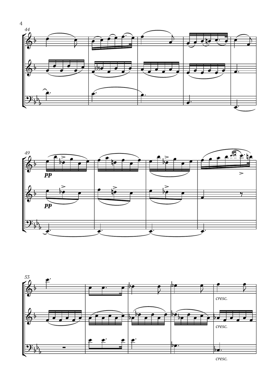 Schubert - Du bist die Ruh (for Soprano Saxophone, Clarinet and Bassoon) Small Ensemble scores gallery preview page 4