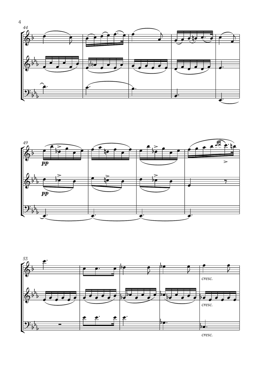 Schubert - Du bist die Ruh (for Soprano Saxophone, Flute and Bassoon) Small Ensemble scores gallery preview page 4