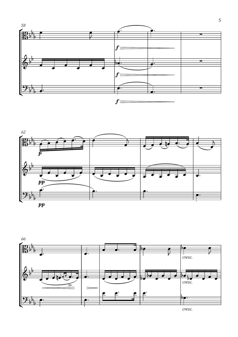 Schubert - Du bist die Ruh (for Viola, French Horn and Trombone) Small Ensemble scores gallery preview page 5