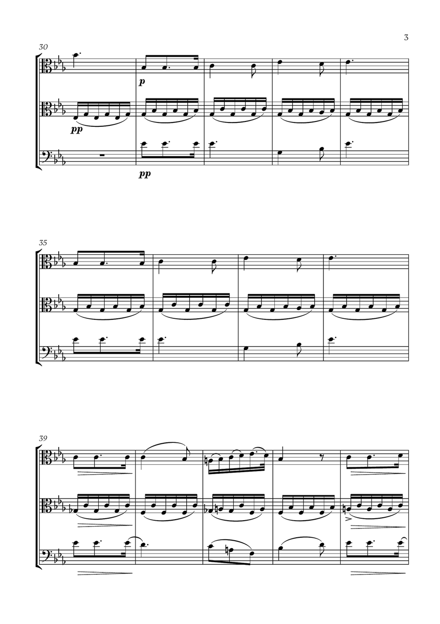 Schubert - Du bist die Ruh (for 2 Violas and Cello) Small Ensemble scores gallery preview page 3