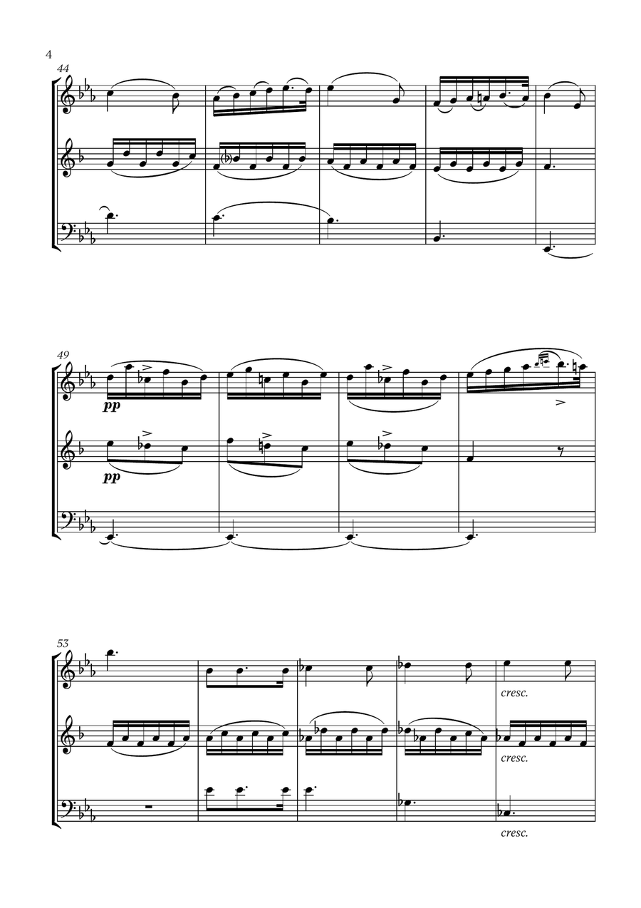 Schubert - Du bist die Ruh (for Violin, Soprano Saxophone and Bassoon) Small Ensemble scores gallery preview page 4