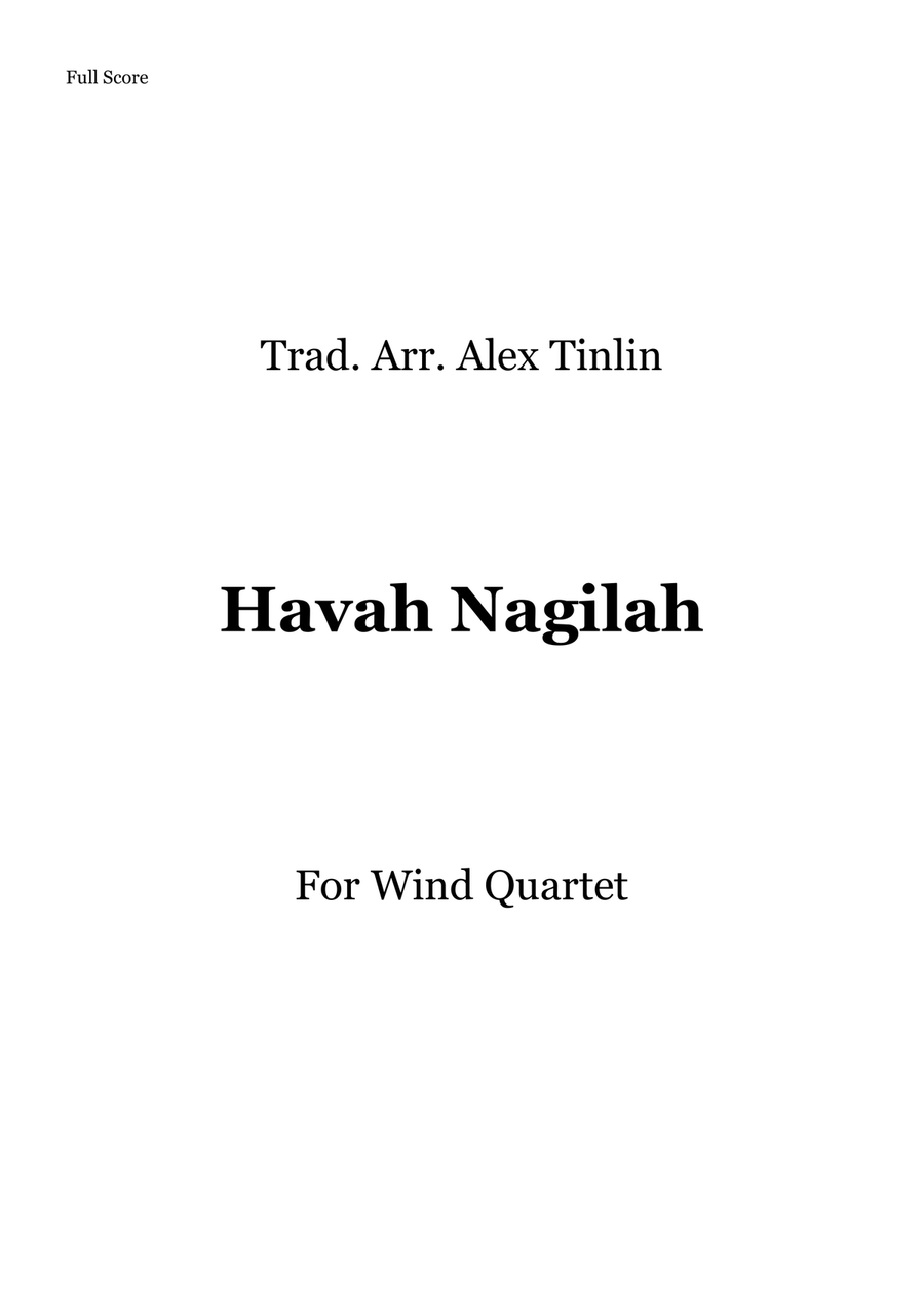 Havah Nagilah Havah Nagilah Woodwind Quartet scores gallery preview page 1