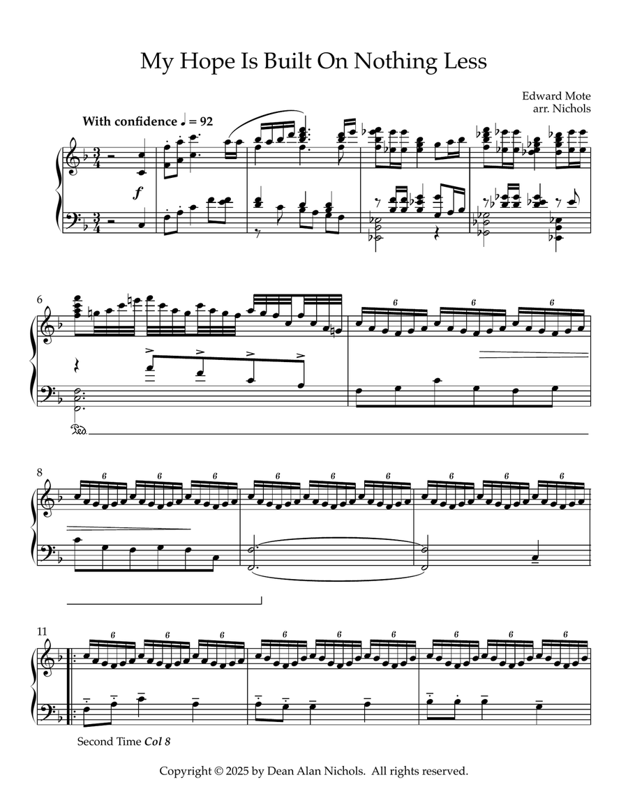 My Hope is Built on Nothing Less Piano Solo scores gallery preview page 1