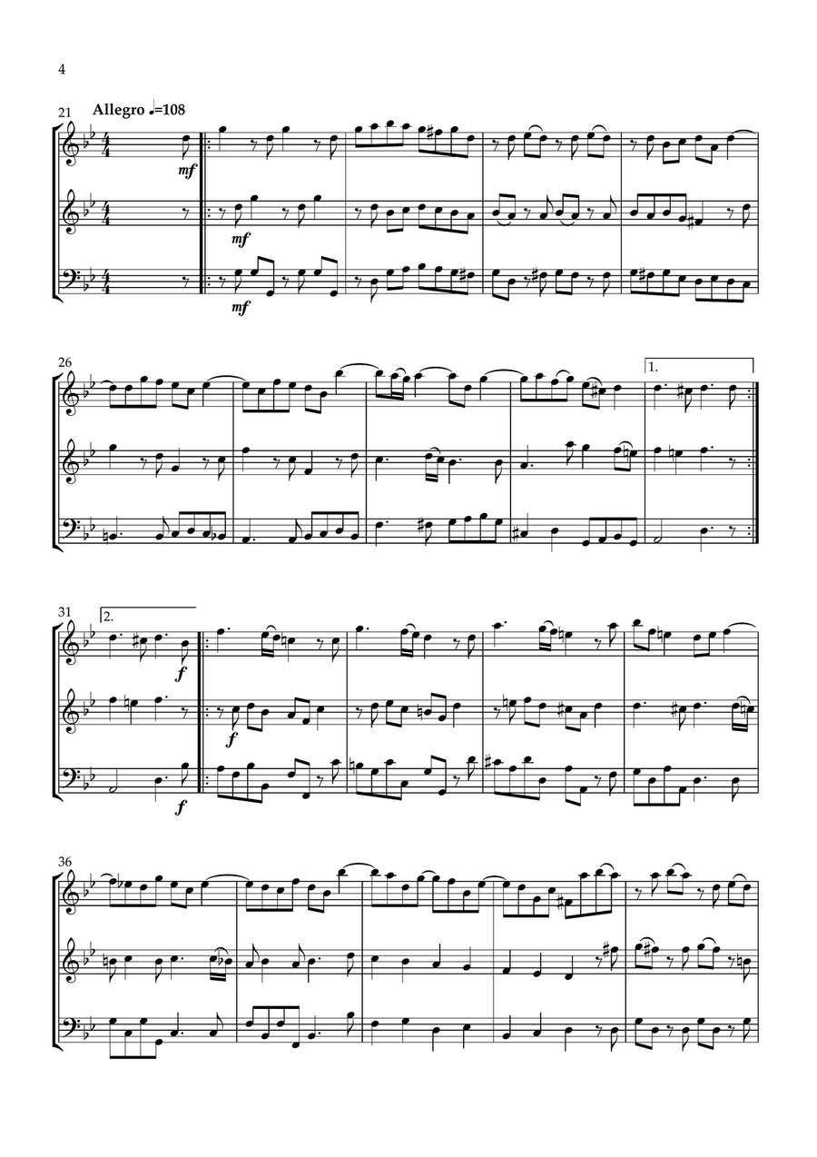 Sonata No.2 Op.4 Sonata No.2 Op.4 Woodwind Trio scores gallery preview page 4