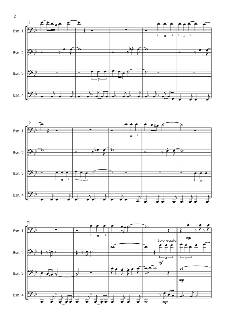 Can't Take My Eyes Off Of You Bassoon Quartet scores gallery preview page 6
