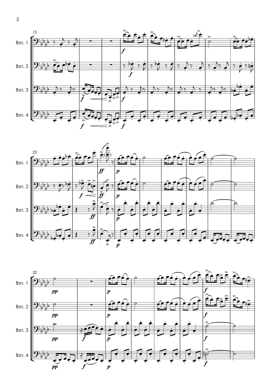 Golliwogg's Cakewalk - bassoon quartet Bassoon Quartet scores gallery preview page 6