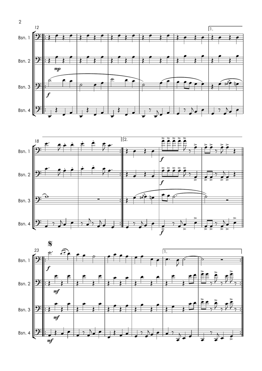 Chorando Se Foi (Lambada) Bassoon Quartet scores gallery preview page 6