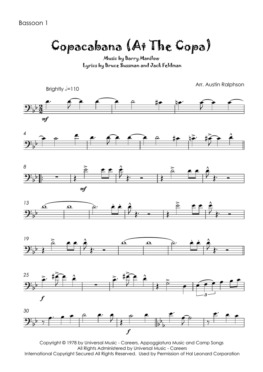 Copacabana (At The Copa) Copacabana (At The Copa) Bassoon Quartet scores gallery preview page 3