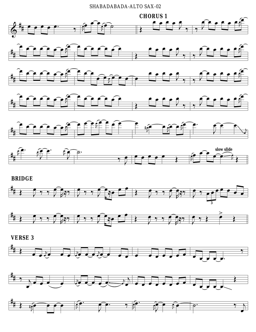 Shabadabada Shabadabada Alto Saxophone scores gallery preview page 2