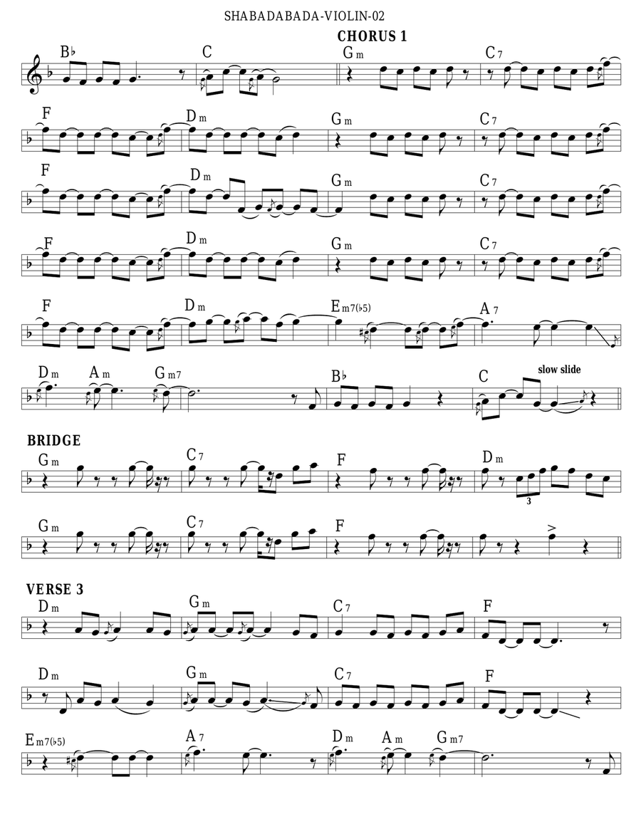 Shabadabada Shabadabada Violin Solo scores gallery preview page 2