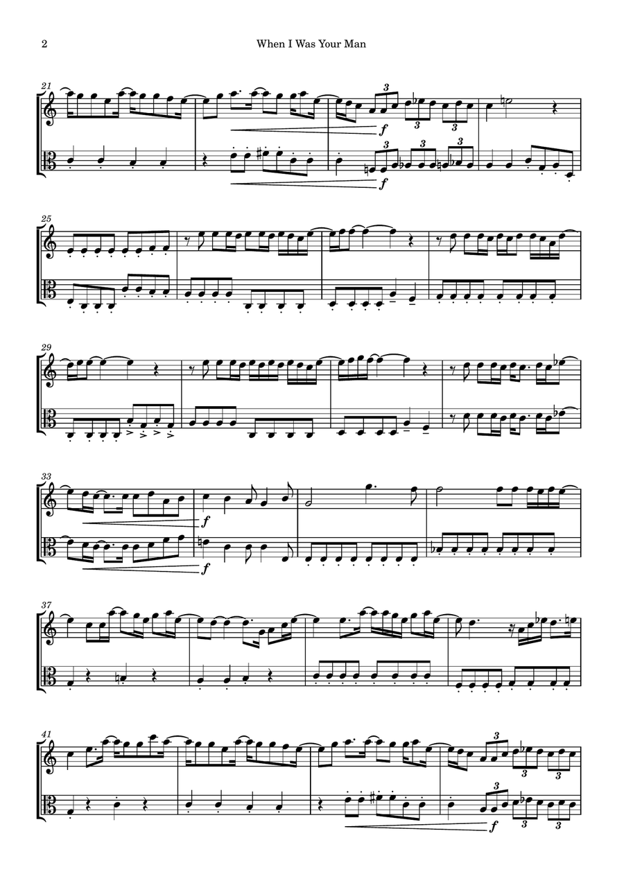 When I Was Your Man When I Was Your Man String Duet scores gallery preview page 2