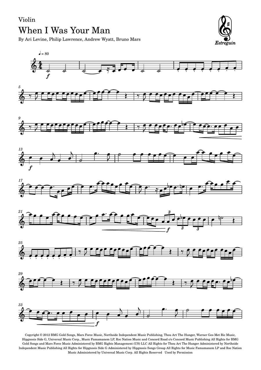 When I Was Your Man When I Was Your Man String Duet scores gallery preview page 4