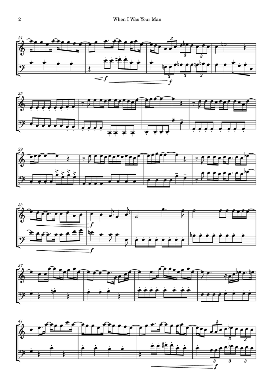 When I Was Your Man When I Was Your Man String Duet scores gallery preview page 2