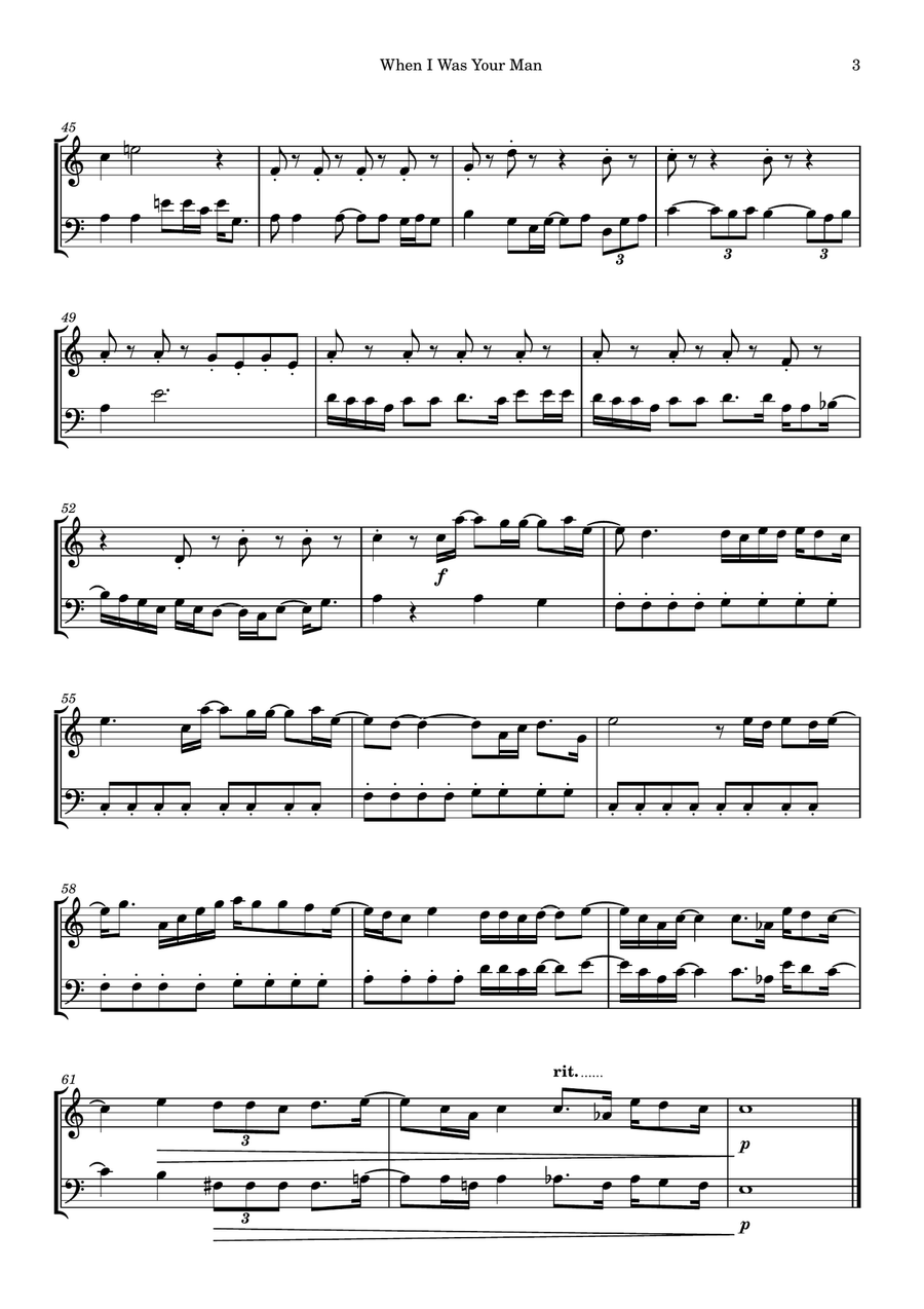 When I Was Your Man When I Was Your Man String Duet scores gallery preview page 3
