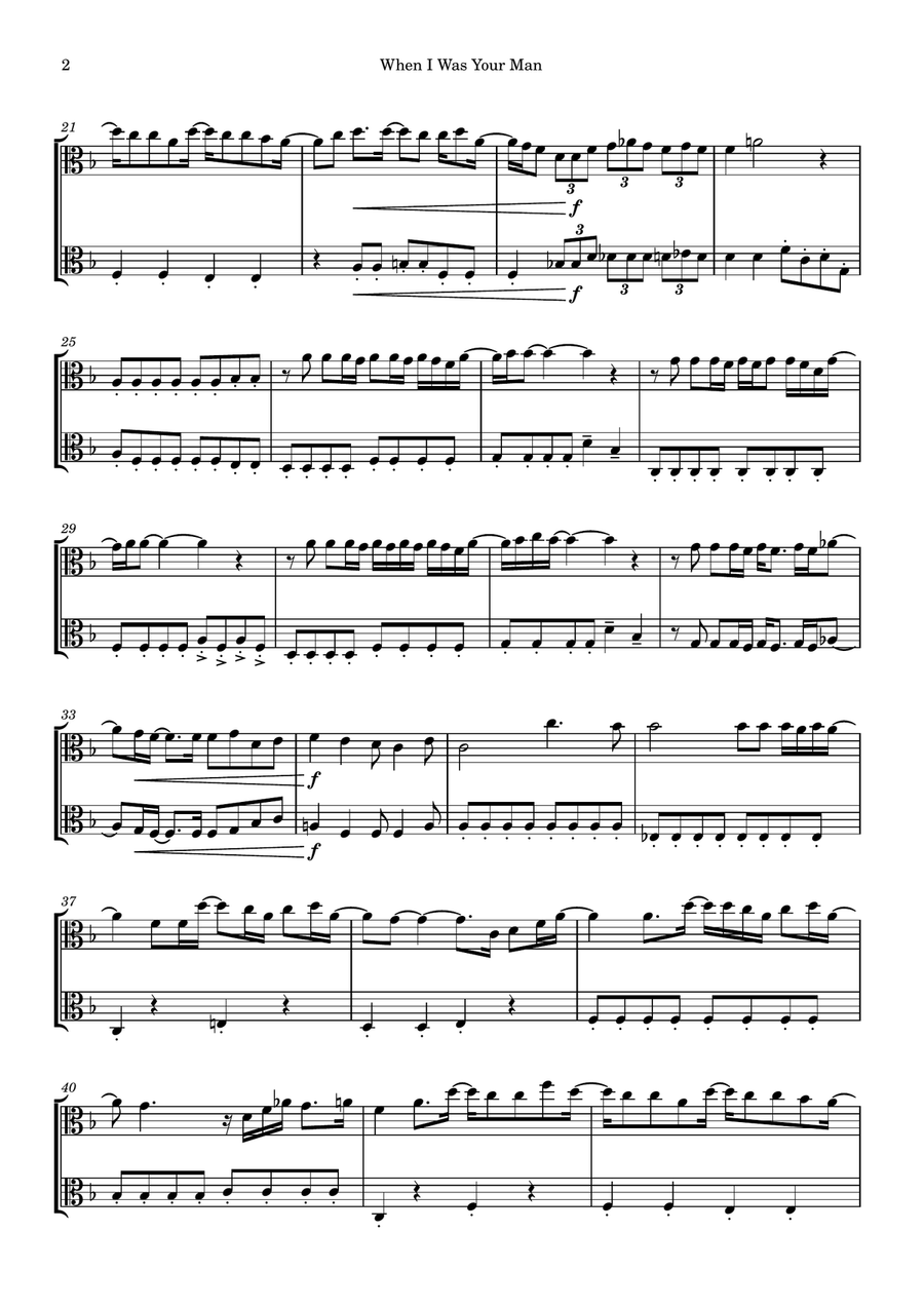 When I Was Your Man When I Was Your Man String Duet scores gallery preview page 2