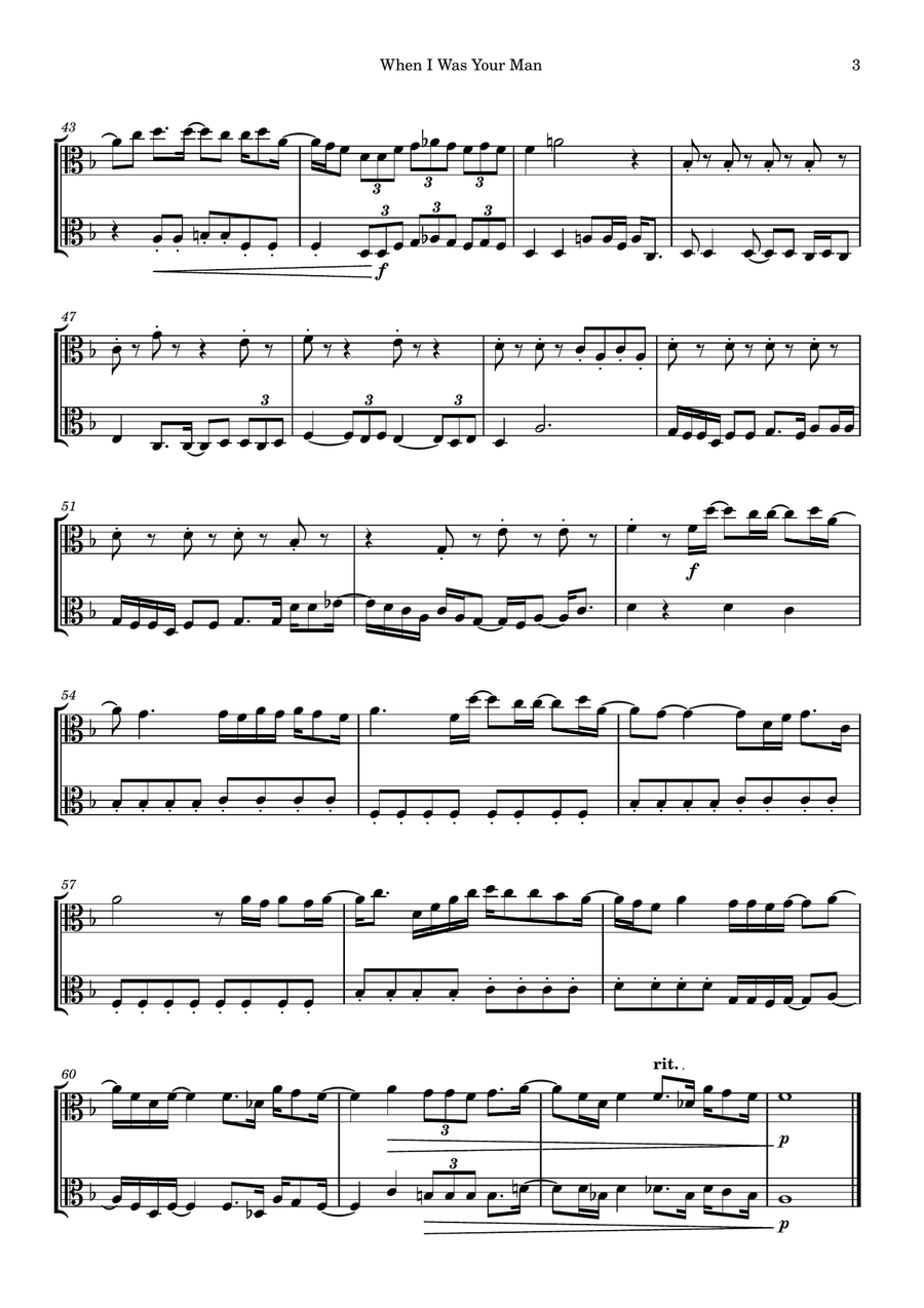 When I Was Your Man When I Was Your Man String Duet scores gallery preview page 3
