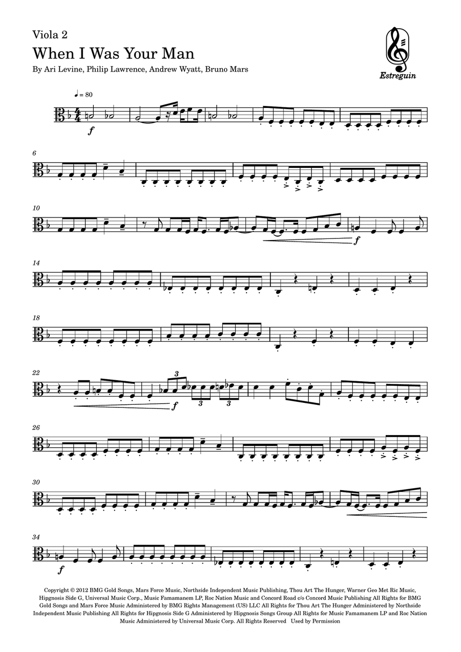 When I Was Your Man When I Was Your Man String Duet scores gallery preview page 4