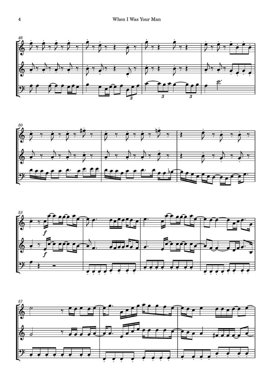 When I Was Your Man When I Was Your Man String Trio scores gallery preview page 4