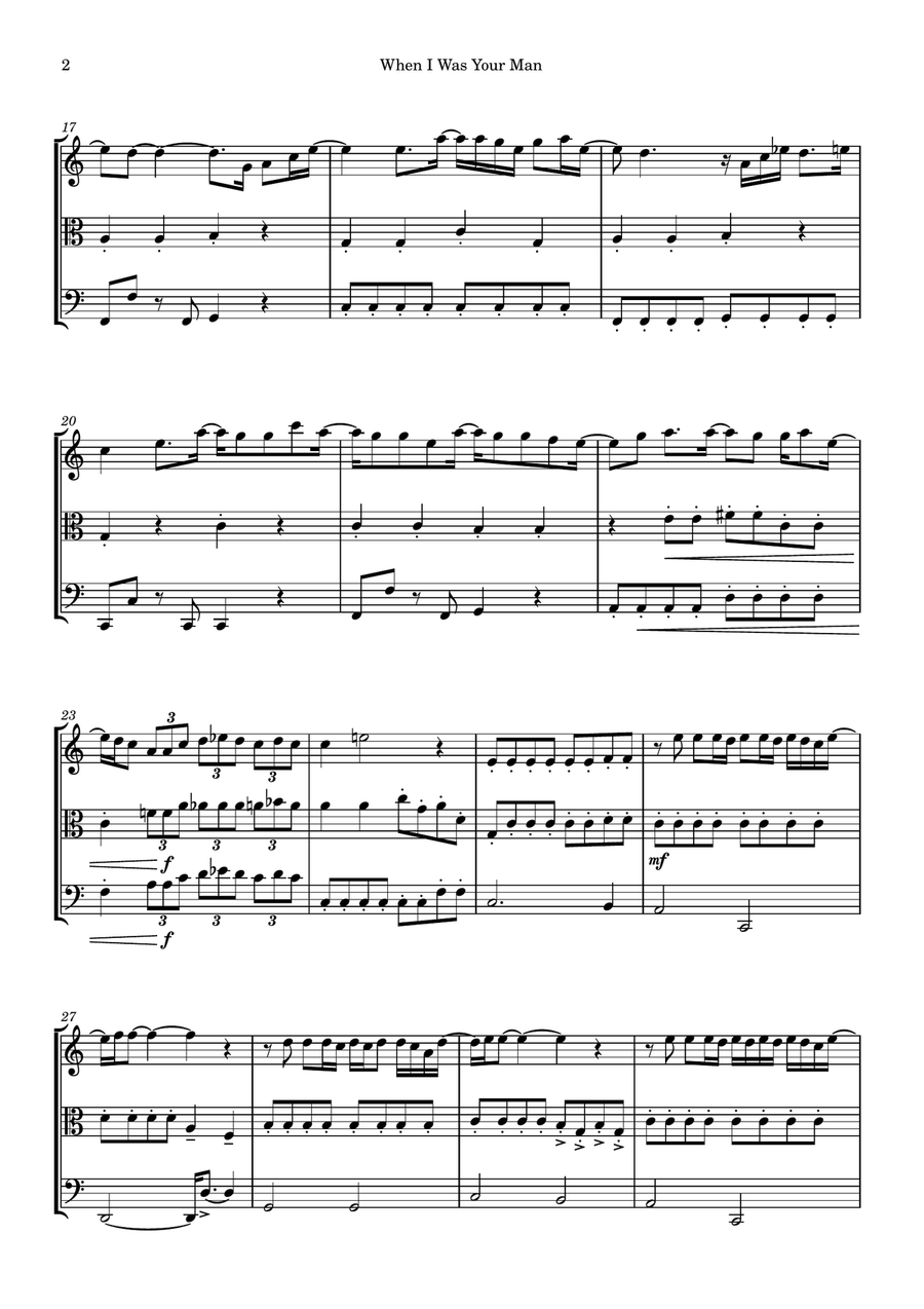 When I Was Your Man String Trio scores gallery preview page 2