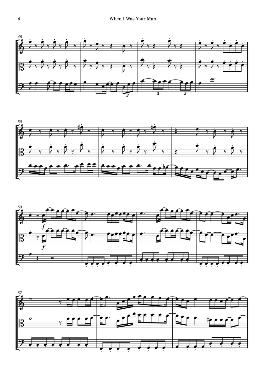 When I Was Your Man String Trio scores gallery preview page 4