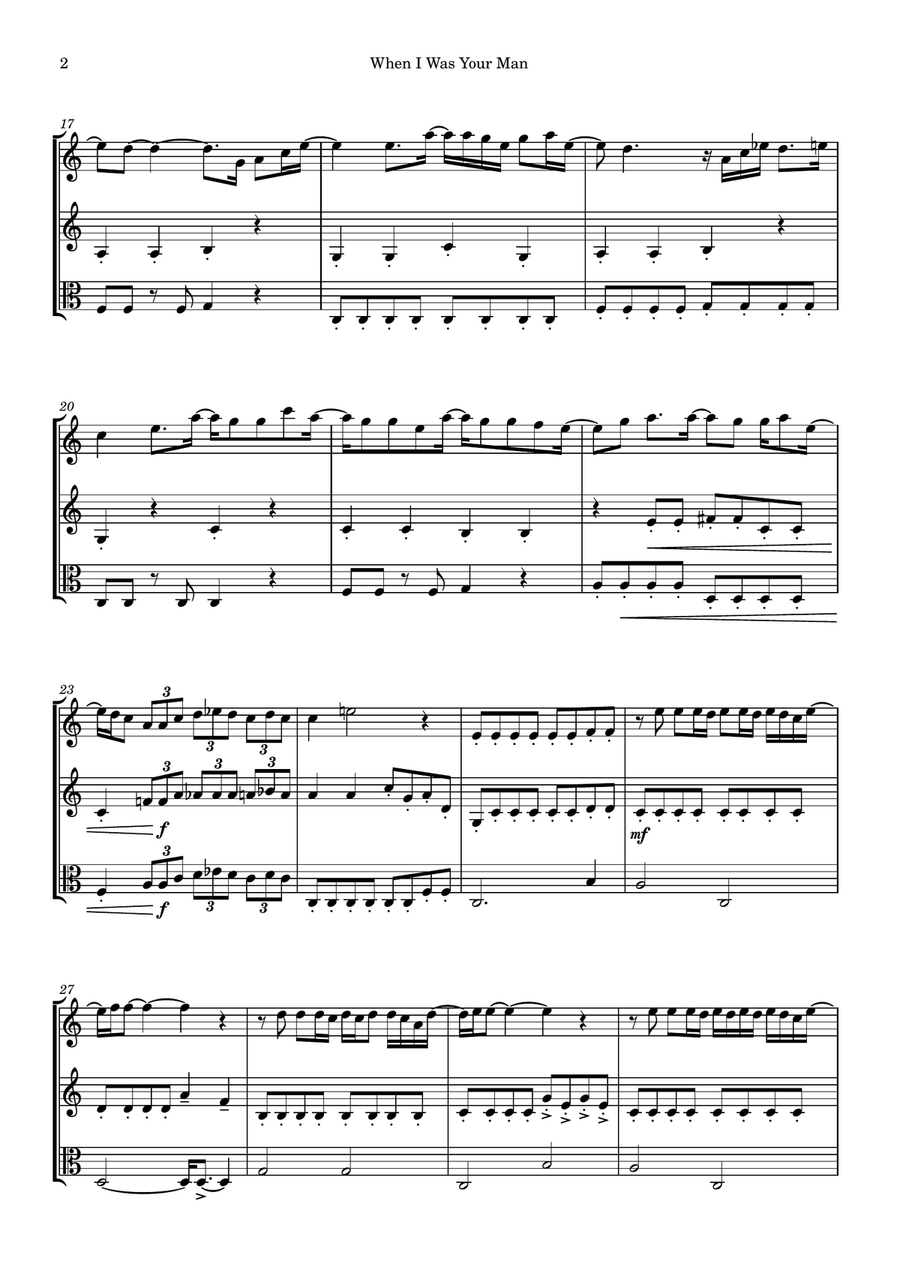 When I Was Your Man When I Was Your Man String Trio scores gallery preview page 2