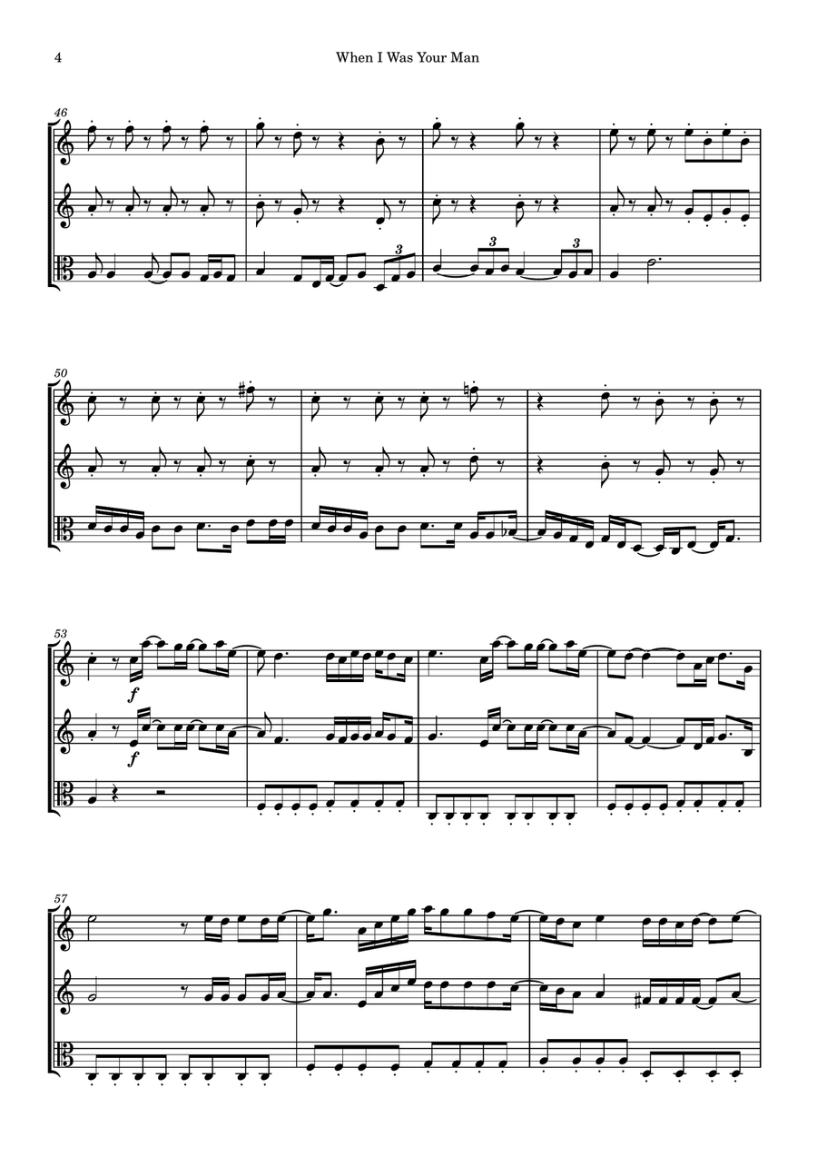 When I Was Your Man When I Was Your Man String Trio scores gallery preview page 4