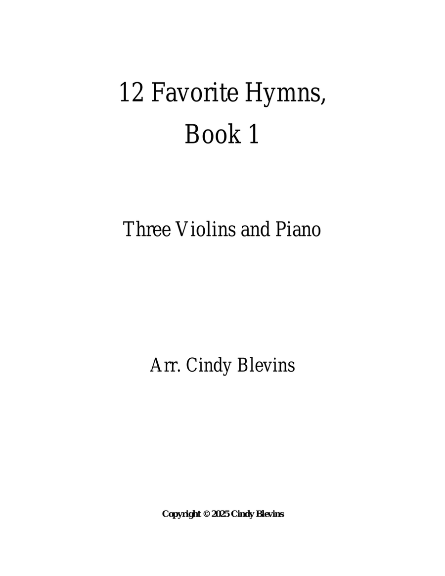 12 Favorite Hymns, Book 1, for Three Violins and Piano Small Ensemble scores gallery preview page 6