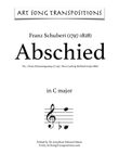 SCHUBERT: Abschied, D. 957 no. 7 (transposed to C major)