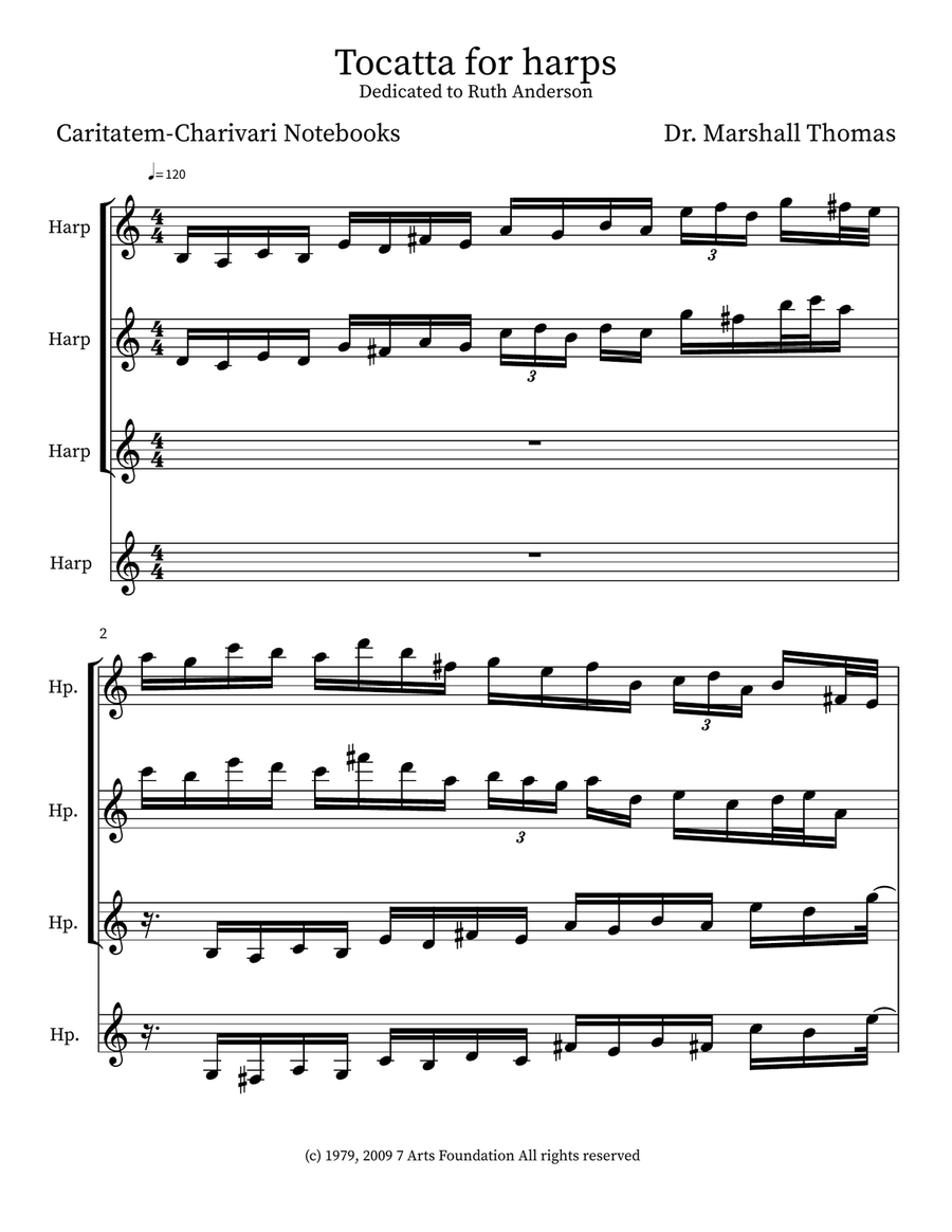 Tocatta for harps Tocatta for harps Small Ensemble scores gallery preview page 1
