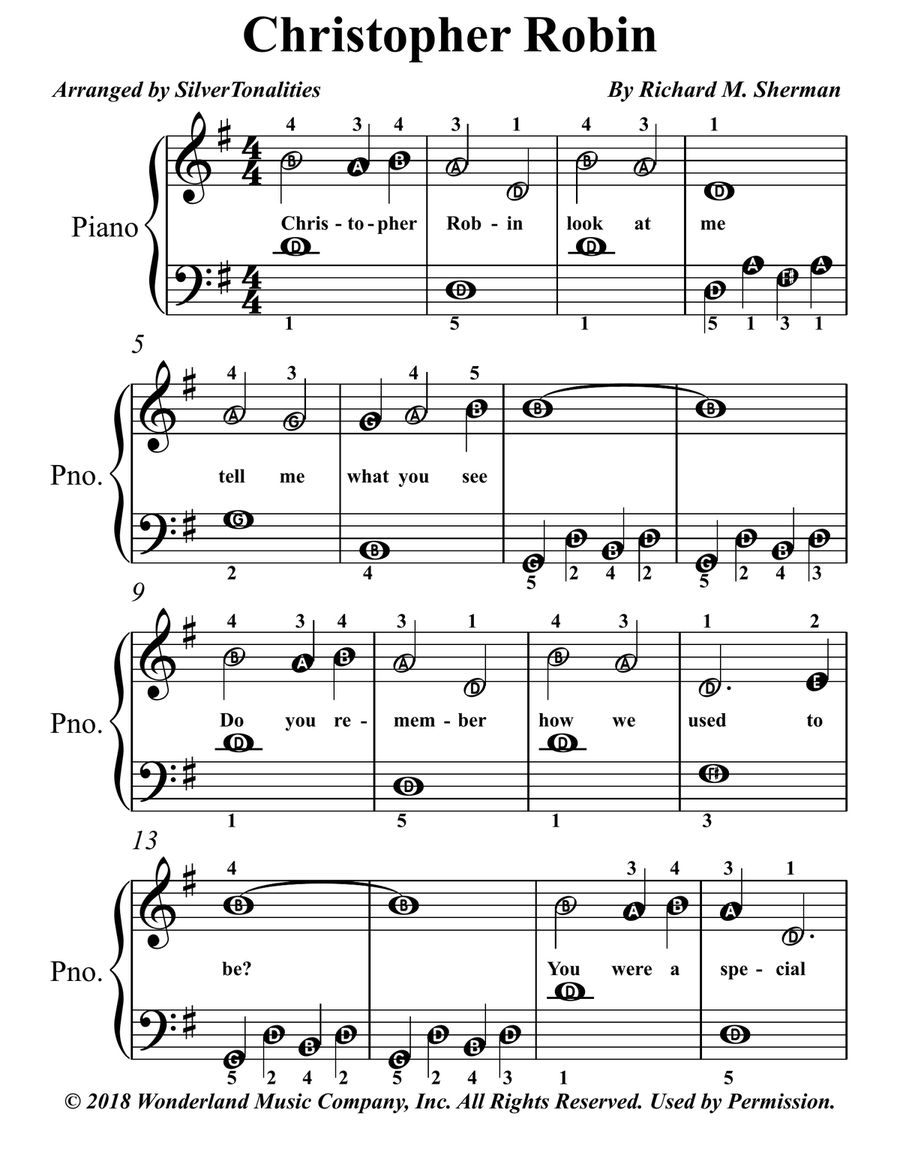 Christopher Robin Christopher Robin Piano Method scores gallery preview page 1