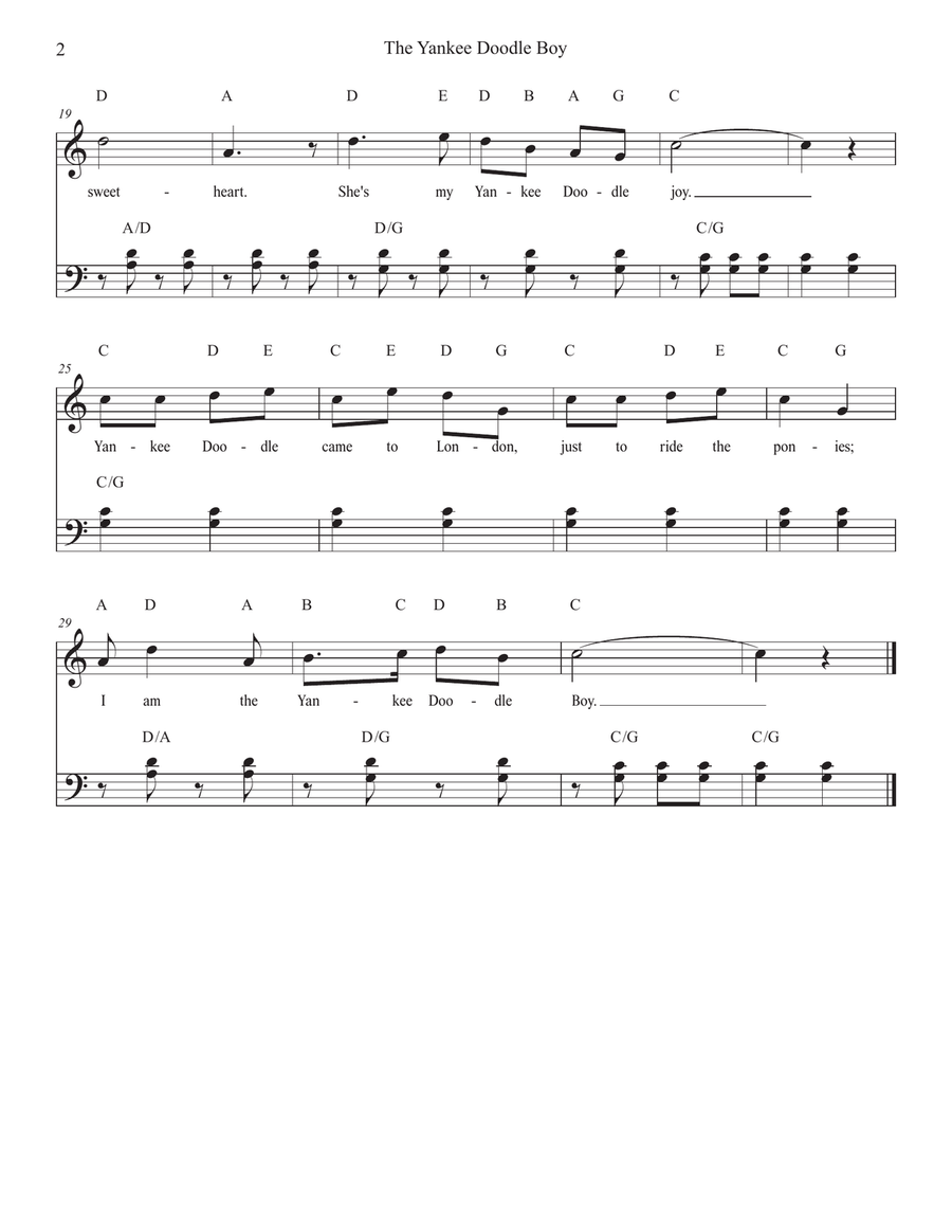 The Yankee Doodle Boy for Piano Easy Piano scores gallery preview page 2