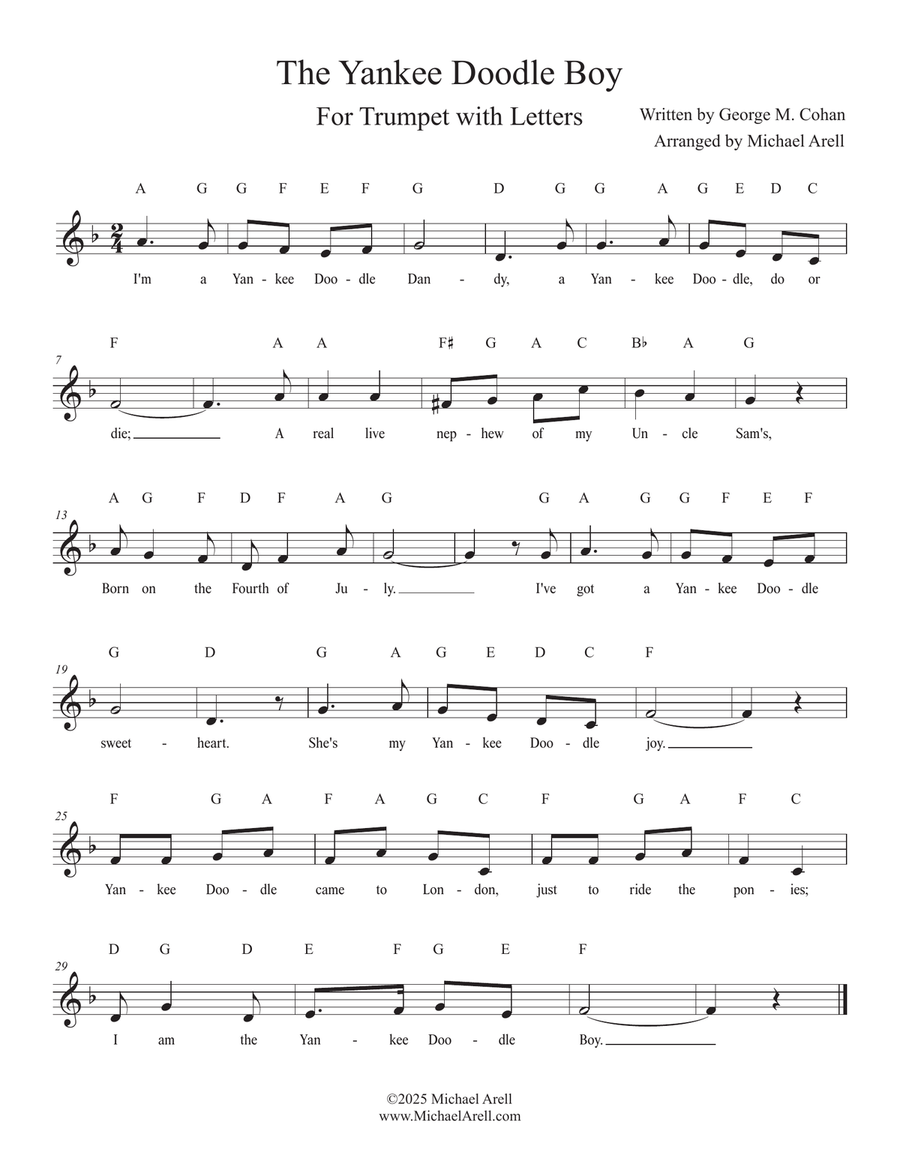 The Yankee Doodle Boy for Trumpet C Trumpet scores gallery preview page 1